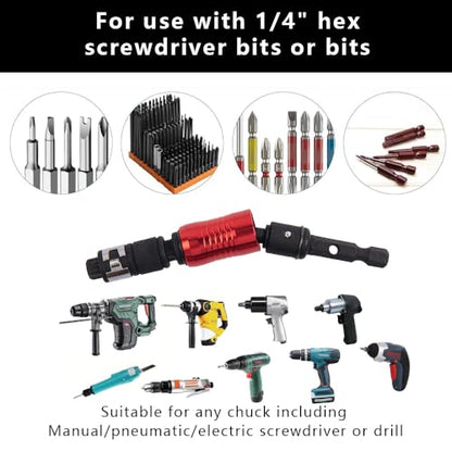 Pivoting Drill Bit Holder Extender, 2 in 1 Magnetic Screwdriver Bit Holder for Bit and Socket Flexible Hex Extension Adapter Attachment