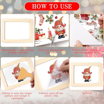 12 Pcs Christmas Rub-On Transfers for Furniture & Crafts, 6 x 6 Inch - style: Nutcracker