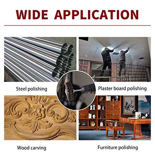 Abrasive Flap Wheel 80 Grit & 180 Grit 1/4 Inch Shank for Woodworking Root Carving Furniture Polishing,Mop Sander Sanding,Sanding Mops Woodworking Removing of Paint,Rust and Corrosion - style: 80#+180#