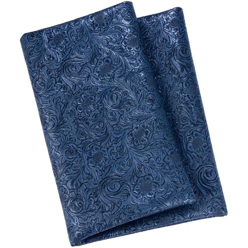 HGUAN Embossed Faux Leather Fabric 1 Yard Cut 36"x53" Embossed Vinyl Suitable for Upholstery Furniture Seat, Handmade DIY Projects (Blue) - color: Blue