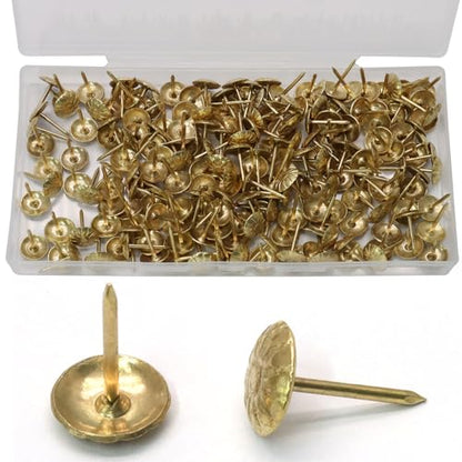 Biaungdo 150 Pcs Gold Daisy Upholstery Tacks with Box for Furniture - color: Gold