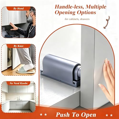 Small Magnetic Push Latch Push to Open Door Latch Cabinet Hardware 8 Pack ZKRIOC Touch Latch and Catch for Door, Magnet Push Release Heavy Duty Tip on Closet Close Strong Pop Out, Gray - size: 8 Pack
