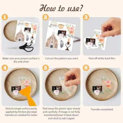 AHANDMAKER 12 Sheets Forest Animals Rub on Transfers for Crafts, Rabbit and Fox Rub on Transfer Stickers, Raccoon Squirrel Rub on Decals Sticker for Glass Wood Paper Furniture DIY Home Decor, 5.5x5.5"