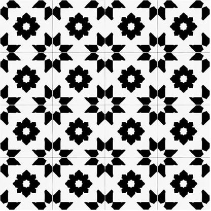 Nuxovilar Peel and Stick Vinyl Floor Tiles - 12x12 Inch - color: Black white geometric pattern