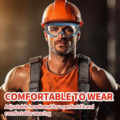ANSI Z87.1 Safety Goggles, Anti-Fog Scratch-Resistant Eye Protection, Blue - style: Goggles Blue