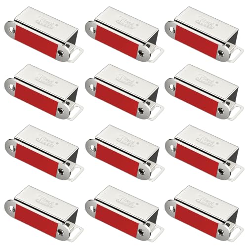 Cabinet Magnets Jiayi 12 Pack Magnetic Door Catch Stainless Steel Kitchen Cabinet Magnetic Catch Drawer Magnet for Cabinet Door Cupboard Magnetic Closures for Cabinet Magnetic Latches Cabinet Closer - color: Silver, size: 12 Pack