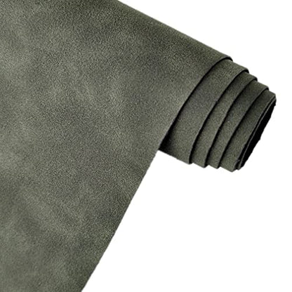 Dark Green Soft Faux Suede Fabric 30x135cm Synthetic Faux Leather Frosted Leatherette for DIY Phone Case Wallets Making - color: Dark Green