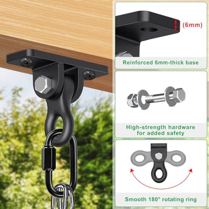 SELEWARE A Frame Swing Set Brackets for 4x4 Legs and 4x6 Beam - color: 2 End Brackets + 4 Swing Hangers