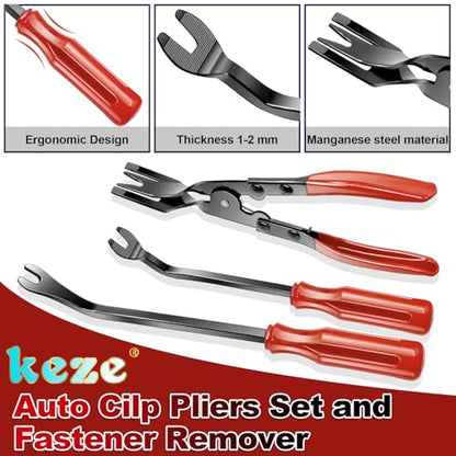 Keze 7 Pcs Auto Trim Removal Tool Kit - Red - color: Red-Auto Trim Removal Pry Tool