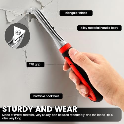 Carbide Scraper Tool, Heavy Duty Triangle Scraper Tool with Ergonomic Non-Slip Handle, Multipurpose for Painting Woodworking Adhesives Removing