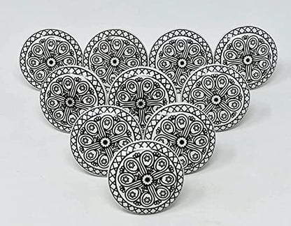 Set of 10 Ceramic Cabinet Colorful Knobs for Kitchen, Cabinet, Drawer, Wardrobe (Black) - color: Black