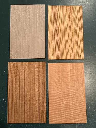 Wood Veneer Variety Pack 65 Pieces 5" x 8" Domestic Exotic Marquetry Pack Inlay 1/42" Thickness Over 18 Square feet