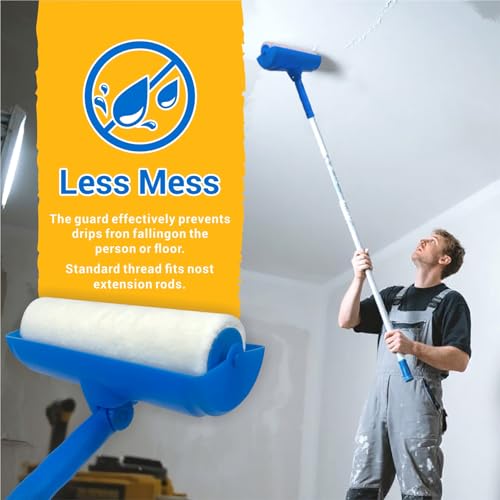 Nichiyo 10" Ceiling Paint Roller Kit with Shield, Drip-Resistant - color: EL01152-3, size: EL01152-3