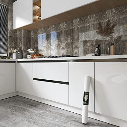 Yenhome Vinyl Contact Paper Waterproof 24" x 196" Glossy White Removable Peel and Stick Wallpaper Table Drawer and Shelf Liner Self adhesive Contact Paper for Kitchen Cabinets Cover - size: 24"W x 200"L