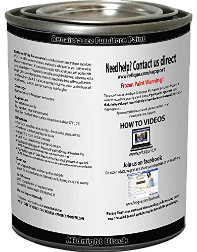 Retique It Chalk Furniture Paint by Renaissance DIY, 6 Piece Set, 08 Midnight Black, 32 Ounces