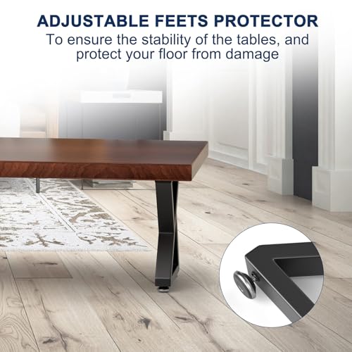 16" Metal Coffee Table Legs, Z-Type Set of 2, 40 cm H x 30 cm W - size: 16" Z-Type