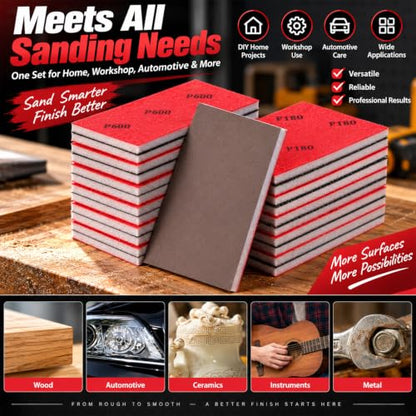 24 Pcs 3000 Grit Sanding Sponges, Wet Dry Sanding Blocks for Polishing - size: 24 PCS-3000 Grit