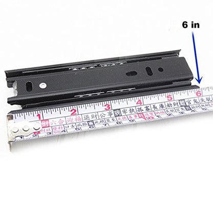 Furniture 6-inch Length Full Extension Drawer Slides Telescopic Ball Bearing Slide Rail 2pcs - size: 6 Inch
