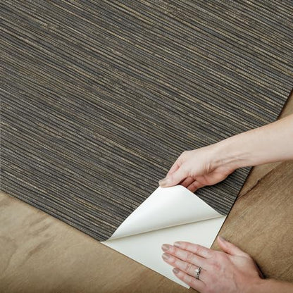 RoomMates Dimensional Grasscloth Peel and Stick Wallpaper - color: Charcoal