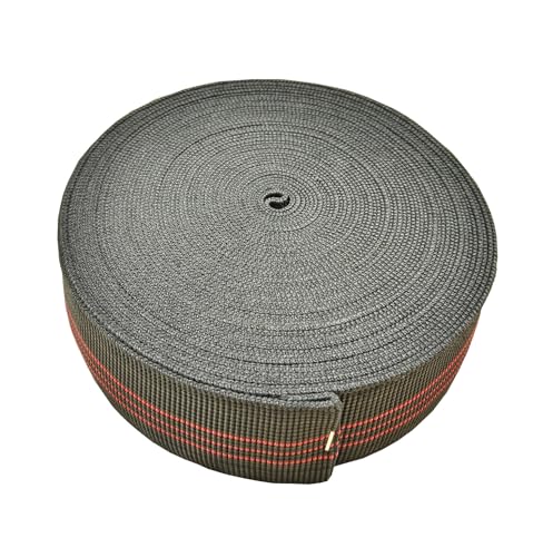 32ft Elastic Webbing for Furniture Repair – Heavy Duty Stretch Latex Band (5cm/2" Wide x 10m), Black Upholstery Webbing for Sofa, Chair, Couch DIY Replacement – Strong Elasbelt Support Straps - color: Red 5cm 10m