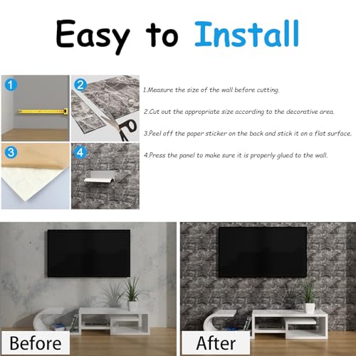 Faux Brick Wall Panels, 20 PCS, Grey White - color: Grey Brick, size: 20PCS