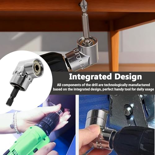 Right Angle Drill Driver, 105 Degree Adapter for Electric Drill, Screwdriver, and DIY Home Projects（Silver） - color: Silver