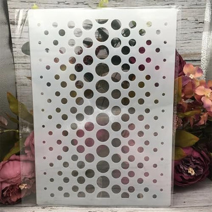 TIAMECH A4 Reusable Round Circle Dot Metrix Stencil for Painting - style: Round Metrix