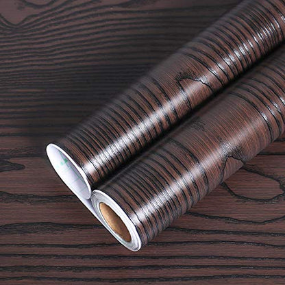 Livelynine 36 X197 Inch Black Brown Peel and Stick Countertops Wood Contact Paper Waterproof Kitchen Vinyl Wrap for Table Desk Cabinet Renter Friendly Countertop Cover Self Adhesive Counter Top Covers - color: Brown Wood, size: 36" x 197"