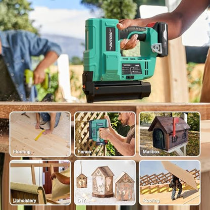DOTOOL 20V Cordless Brad Nailer Kit, 2 in 1 Electric Nail Gun with 1000pcs 18 GA Nails, Nail Gun Battery Powered for Home Improvement & Woodworking