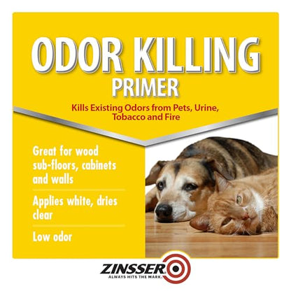 Zinsser 307649 Odor Killing Primer, 5 Gallon, Clear - size: 640 Fl Oz (Pack of 1)