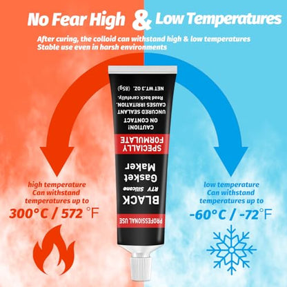 1DFAUL RTV Silicone Gasket Maker, High Temp Silicone Resist Oil, Clear,170g - color: Transparent, size: 170g