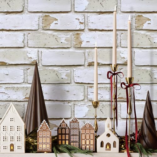 COMSTICKC 3D Faux Brick Wall Panels Peel and Stick, 10 Pcs 11.8" x 11.8" - color: Retro White - 2