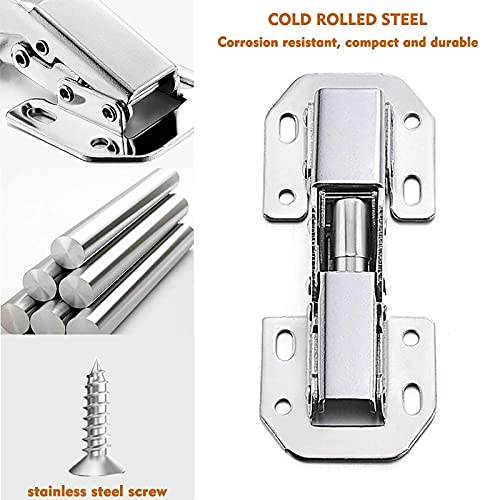 8-Pack Hidden Hinges for Cabinet Doors Frameless Cabinet Hinges 4" Concealed Cabinet Hinges Surface Mount Hinges - size: 8 Pack