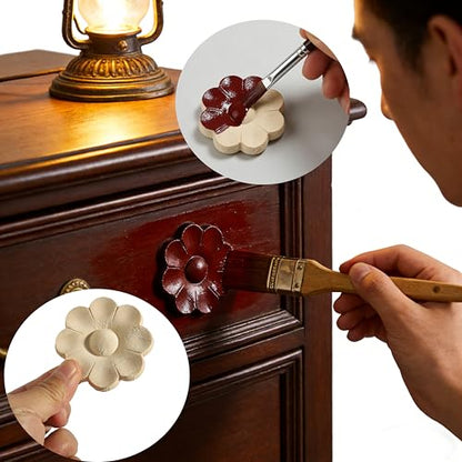 Nsrisml Wooden Decals Trim Rosette Inlays, Wood Appliques Onlays for Wall Cabinet Dresser Staircase DIY Projects (4Pcs, 7.87") - color: 4-pack, size: 20x5cm/7.87" x1.97"