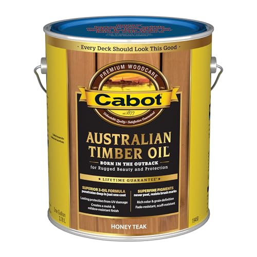Cabot 140.0019458.007 Australian Timber Oil Water Reducible, Translucent, Honey Teak - 1 Gallon
