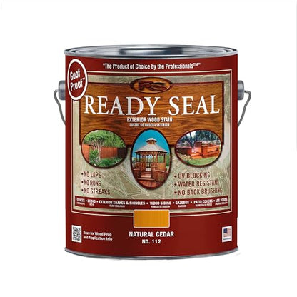 Ready Seal 112 Stain and Sealer, Natural Cedar, 1 gal, Can - color: Natural Cedar, size: 1 Gallon