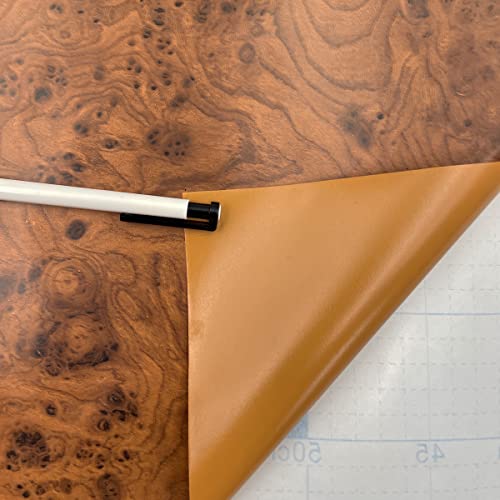Yifely Brown Wood Grain Furniture Paper PVC Self-Adhesive Shelf Liner Locker Door Sticker 17.7 Inch by 9.8 Feet