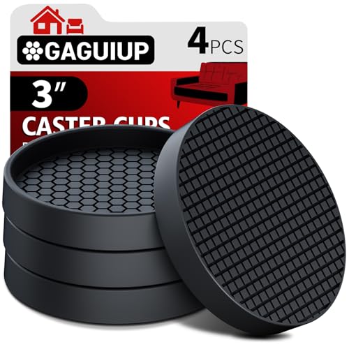 Non Slip Furniture Pads- 4PCS 3" Round Anti Skid Grippers Floor Protectors - size: 3" 4pcs Black