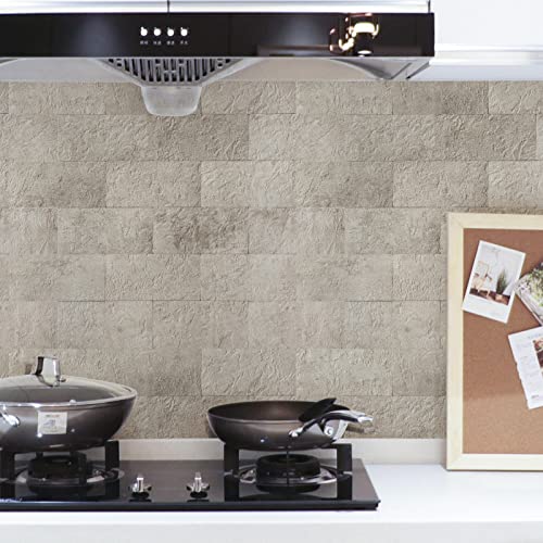 Art3d Peel and Stick Backsplash, Stick on Wall Tile, 10-Pack, Stone Beige - color: Stone Beige 10pcs