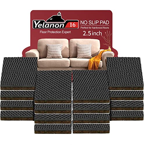 Yelanon Non Slip Furniture Pads for Hardwood Floors 16 Pcs 2.5" Square - size: 16 pcs 2.5" Square