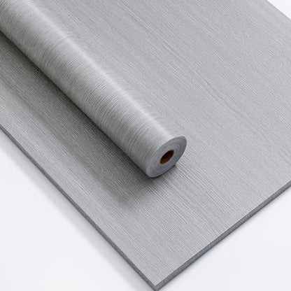 Haimin Wallpaper 24" x 393" Wood Contact Paper Peel and Stick Vinyl Roll - color: Grey (04)