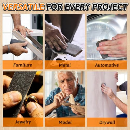7 PCS Wet Dry Sandpaper 2500 Grit Sheets for Polishing & Finishing - color: 2500G, size: 9x11 Inch