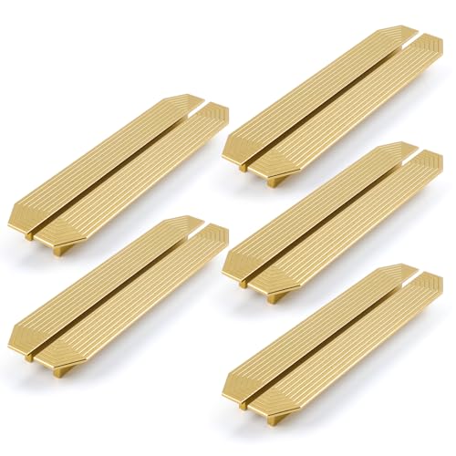 BaiNong 10 Pack Gold Drawer Pulls 9.8" Cabinet Handles Traditional Retro - color: 10 Pack 9.8" Polygon