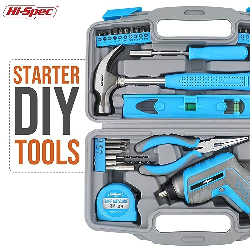 Hi-Spec 3.6V USB Electric Screwdriver for Home Repairs and Assembly,Blue - color: Blue, size: 35 Pieces