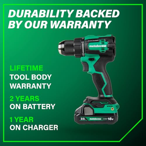 Metabo HPT 18V MultiVolt Cordless Brushless Driver Drill Kit, DS18DEX