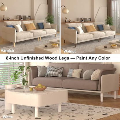 8 Inch Unfinished Wooden Furniture Legs Set of 4, Heavy Duty Solid Wood Cylindrical Table Legs, Chair Legs, Sofa Legs, Couch Legs, Cabinet Legs, Wood Furniture Feet (Natural, DIY Replacement) - color: Unfinished, size: 8 Inch
