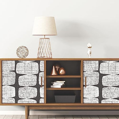 RoomMates Mid-Century Beads Peel and Stick Wallpaper - color: Black