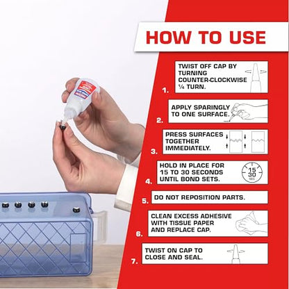 Loctite Super Glue Liquid Professional, 20g Bottle (Pack of 12) Heavy‑Duty Instant Adhesive for Plastic, Wood & Metal, Clear Superglue with Precision Nozzle, Quick‑Dry Formula - size: 12 Pack