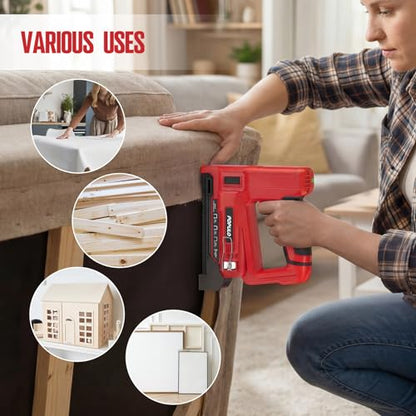 POPULO 4V Cordless 4-in-1 T50 Staple Gun for Upholstery & Crafts