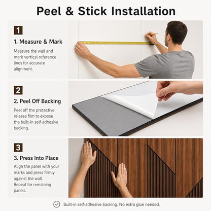 Wood Wall Panels for Interior Decor, Peel and Stick 3D WPC Panels